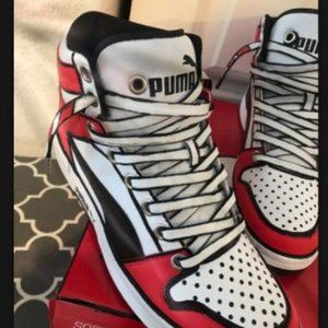 mens PUMA 9.5 custom painted shoes